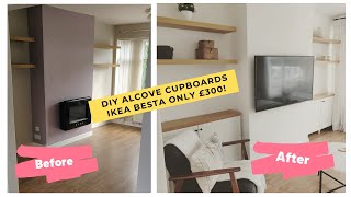 DIY Alcove BuiltIn Cupboards Shelves IKEA BESTA £300 [upl. by Gage]