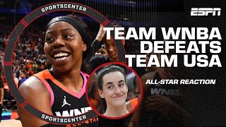 AllStar REACTION 🍿 Arike Ogunbowale amp Caitlin Clark make history in Team WNBA’s win  SportsCenter [upl. by Rehposirhc]