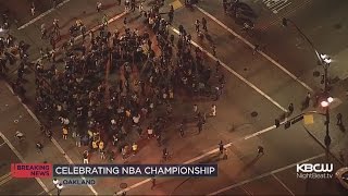 Warriors Fans Take To The Streets To Celebrate NBA Championship [upl. by Echo541]