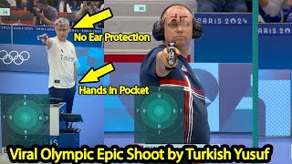 Turkey Olympics shooter Yusuf Dikeç goes viral for silver medal in only Air Pistol without any gear [upl. by Gerdy]