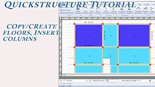 Copy Create Floors Insert columns in Quickstructure [upl. by Nyladnewg]