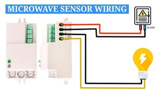 microwave human sensor Body Motion Detector Light wiring connection [upl. by Gitt]