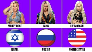 WWE Female Wrestlers Nationality [upl. by Naujyt]