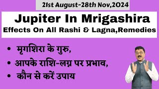 Jupiter Transits MrigashiraEffects On All Rashi amp Lagna With Simple Remedies  बृहस्पति मृगशिरा [upl. by Dnalsor547]