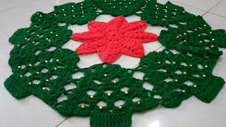 How to crochet Christmas Tree DoilyNatal special tablematin marathiEng subtitles रुमाल प्रकार 28 [upl. by Elfreda]