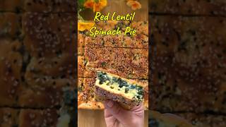 100 Red Lentil Spinach Pie 🫣spanakopita börek recipe easy healthy new viral fyp [upl. by Jarrow591]