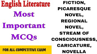 literary terms novel  literary terms fiction mcq  literary terms in english fiction mcq [upl. by Ennayd]