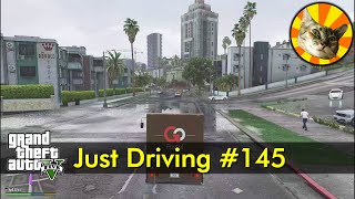 Just Driving 145  Rainy drive from GoPostal to Chumash  GTA V [upl. by Enram]