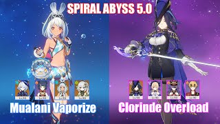 C0 Mualani Vaporize amp C0 Clorinde Overload  Spiral Abyss 50  Genshin Impact [upl. by Helga]