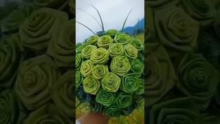 rose coconut leaf manipulation creative diy yt ytshortsindia [upl. by Eanom]