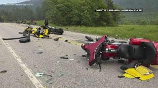 7 motorcyclists die in crash with pickup in Randolph NH [upl. by Noeruat3]