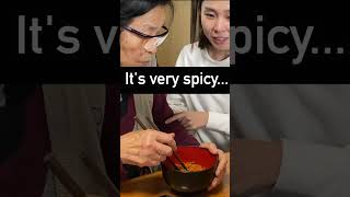 90 Year old Japanese Grandma eats quotMaggi Pedas Gilerquot shorts [upl. by Pruchno]