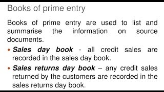 Book of Prime Entry Sales day Book amp Sales Return Book [upl. by Mumford]