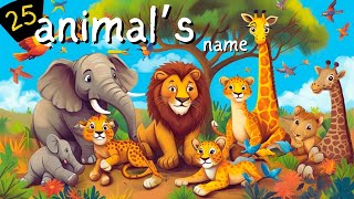 Learn Animals names for kids I Kids English educational video [upl. by Ueihtam]