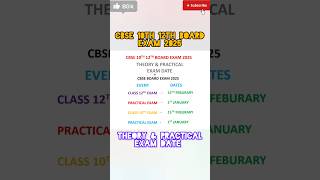 CBSE 10TH 12TH BOARD EXAM 2025  THEORY amp PRACTICAL EXAM DATES 📅 cbse cbseboard [upl. by Brabazon693]