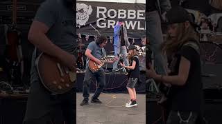 10 year old rocks out with his guitar teacher  best moment and crowd love it kidinfluencer [upl. by Sparrow488]