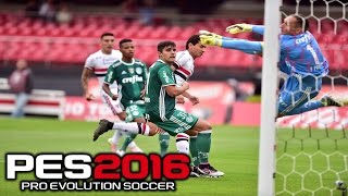 PES 2016  Master League 71 São Paulo x Palmeiras  Morumbi  Brasileirão  Super Clássico [upl. by Ainsworth]