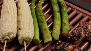 Gotham Steel Smokeless Grill  Grilled Salmon wDill Corn amp Asparagus [upl. by Airahs]