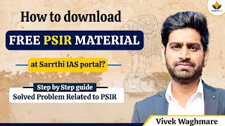 How to Download Free PSIR Notes and magazine at Sarrthi IAS [upl. by Trevorr581]