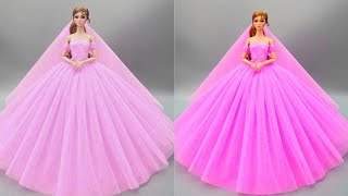 Barbie Doll Makeover Transformation👗💞DIY Miniature Ideas for Barbie Wig Dress Faceup and More [upl. by Nayllij]