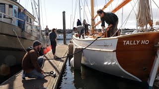 Starting the engine amp hoisting SAIL  Tally Ho moves [upl. by Irb81]