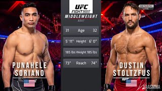 PUNAHELE SORIANO VS DUSTIN STOLTZFUS FULL FIGHT UFC ON ESPN 52 [upl. by Garrity]