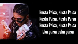 Mc Stan  Nusta Paisa Lyrics [upl. by Takeo]