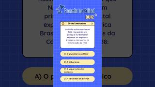 QUESTÃO de DIREITO CONSTITUCIONAL [upl. by Oecam]