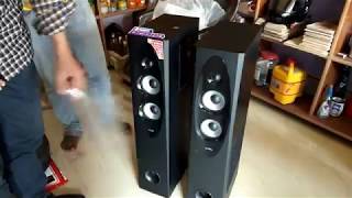 Unbox and Sound test FampD T60X Tower Speakers [upl. by Saihttam632]