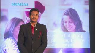 Siemens India Scholarship Program student Sirhan Sayyad [upl. by Herbst]