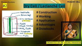 Primary  Dry  Leclanche Cell  Batteries  Construction  Working IApplication Disadvantages IIT [upl. by Davie]