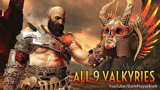 God of War  All Valkyrie Boss Fights Chooser of the Slain Trophy PS4 Pro [upl. by Uwkuhceki]