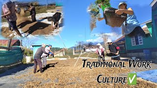 TRADITIONAL WORK 🙏🏻🥶MEMBA TRIBE EP3 traditionalpahadilifestyle desifood desiyoutube trending [upl. by Ermentrude477]