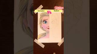 Drawing Elsa in 2 different art styles Part2 ✨Animation vs Realism ✨ 😈 oilpastel  Art Diarium [upl. by Koehler]