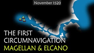 The First Circumnavigation of the Earth by Magellan amp Elcano  Summary on a Map [upl. by Gessner]