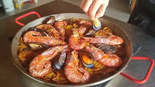 Arroz de marisco al horno con pota gambones y mejillones [upl. by Niki]