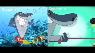 Zig amp Sharko Opening Song Season 3 Vs Season 4 Collection Side by Side [upl. by Kiefer]