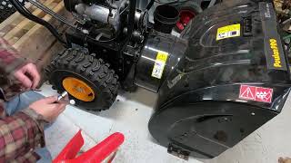 How to replace snowblower auger belt  Poulan Husqvarna Craftsman [upl. by Enomed433]