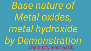 Base nature of metal oxides and metal hydroxides [upl. by Alonso]