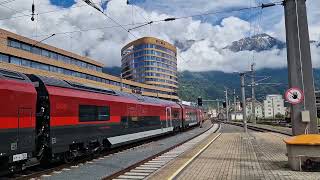 Abfahrt des railjet 286 am 24052024 in Innsbruck Hbf [upl. by Hessney291]