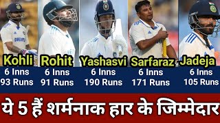 कौन हैं INDIA की शर्मनाक हार के जिम्मेदार  5 Players who ruined TEST CRICKET indvsnz testcricket [upl. by Drisko]