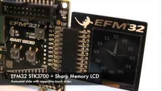 EFM32 CortexM3  Sharp memory LCD animation and slider demonstration [upl. by Enahsal]