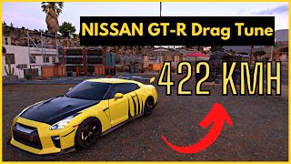 Forza Horizon 5  Fastest Nissan GTR R35 Drag Tune  GTR Best Drag Build  422 KMH [upl. by Ahsino]