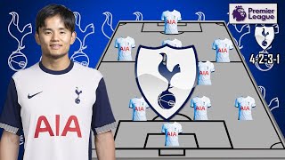 TOTTENHAM HOTSPUR POTENTIAL LINEUP NEXT SEASON WITH TRANSFER TAKEFUSA KUBO  RUMOUR [upl. by Ellenohs]