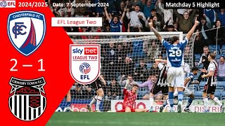 Chesterfield 21 Grimsby Town Matchday 5 202425 EFL League Two Highlight [upl. by Ahsenom]