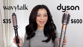 TikTok VIRAL Wavytalk Heated Round Brush VS Dyson Airwrap on CURLY Hair [upl. by Essex]