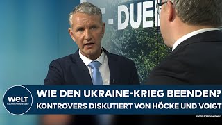 TVDUELL Wie den UkraineKrieg beenden Höcke AfD und Voigt CDU diskutieren bei WELT kontrovers [upl. by Malorie]