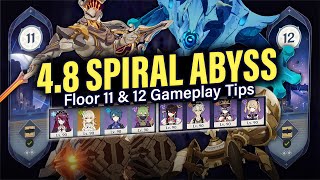 How to BEAT 48 SPIRAL ABYSS Floor 11 amp 12 Guide amp Tips w 4Star Teams  Genshin Impact 48 [upl. by Adiasteb]