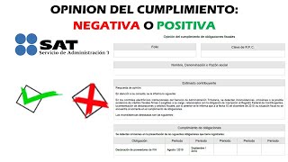 Como generar la Opinión del cumplimiento positiva o negativa en el SAT Gratis 2021 [upl. by Larissa]