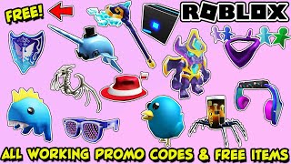 ALL WORKING PROMO CODES AND FREE ITEMS IN ROBLOX  NEARLY 100 ITEMS FOR FREE [upl. by Yknarf]